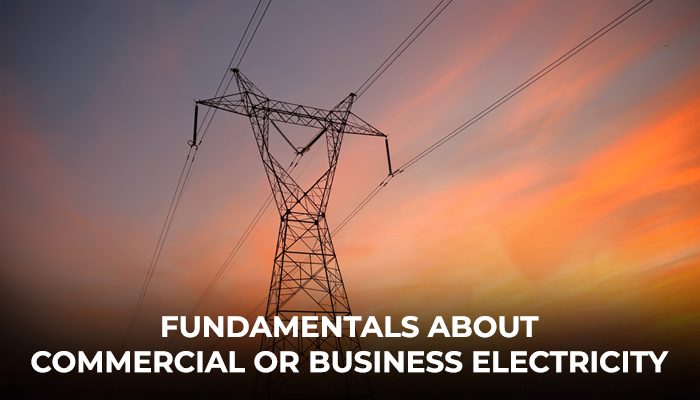 The commercial electricity suppliers infrastructure contains high transmission electricity tower with power lines.