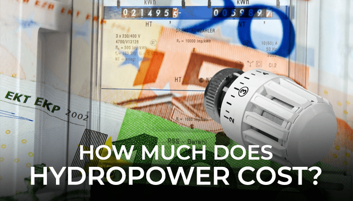 The electricity meter and different icons tell about the hydropower cost.